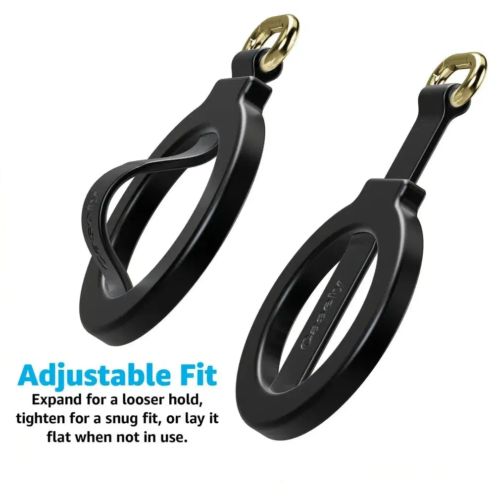 MagRing+ | Black Magnetic Adjustable Phone Ring with Keychain - Bansusa