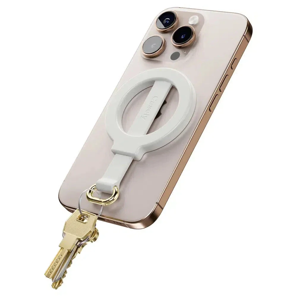 MagRing+ | Bone White Magnetic Adjustable Phone Ring with Keychain - Bansusa