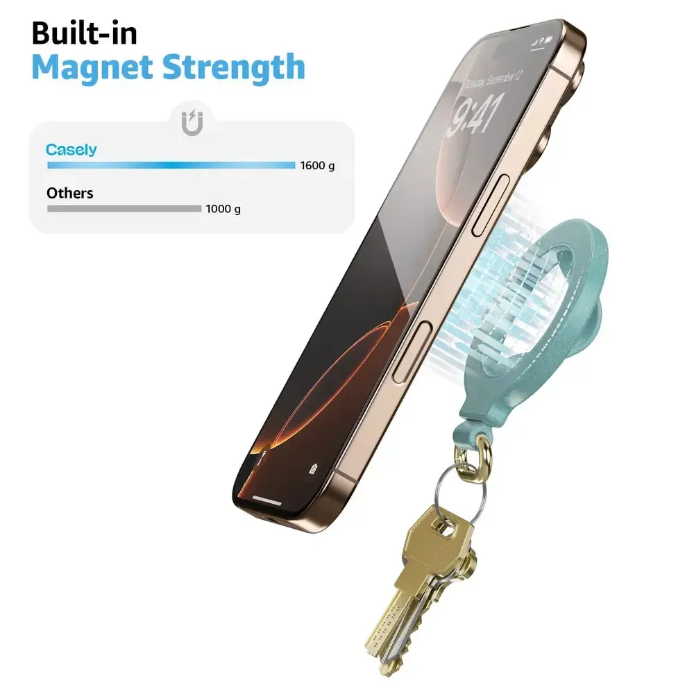 Aquamarine | Ocean Blue Shimmer MagRing+ with Keychain - Bansusa