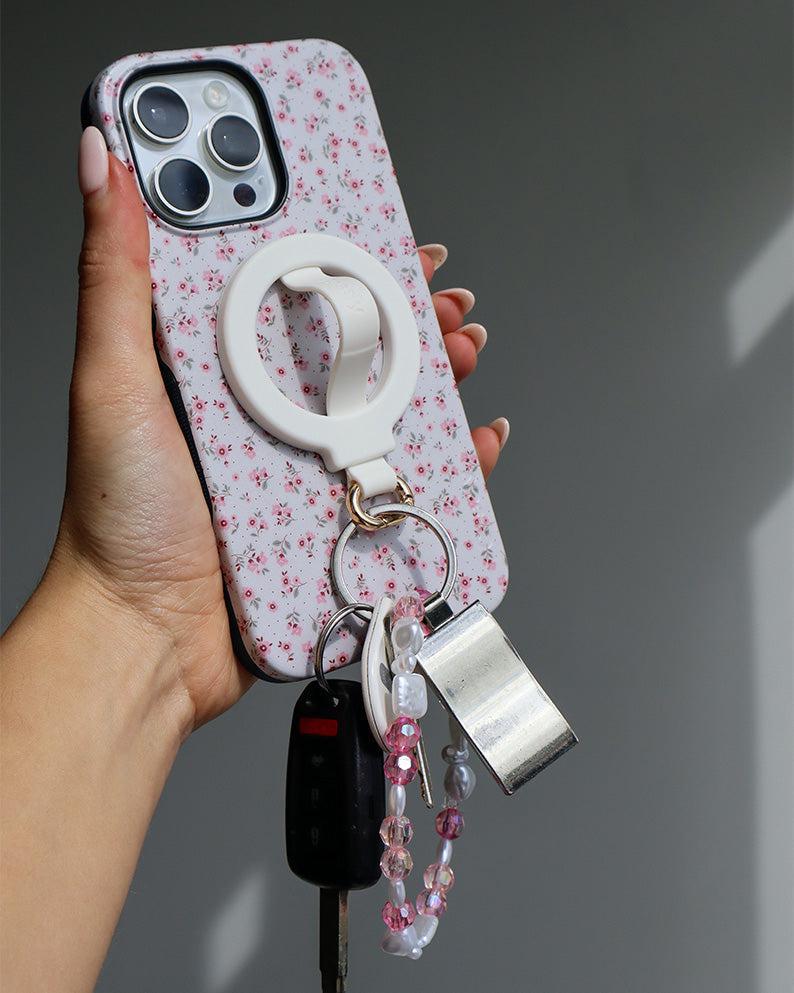 MagRing+ | Bone White Magnetic Adjustable Phone Ring with Keychain - Bansusa